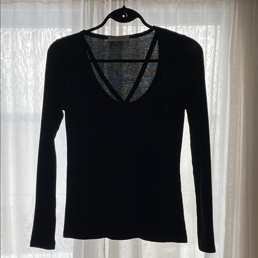 M.  Project Social T 🖤 Black Long Sleeve Top REVOLVE
